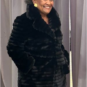 Black FunFaux Jacket with pockets and belt